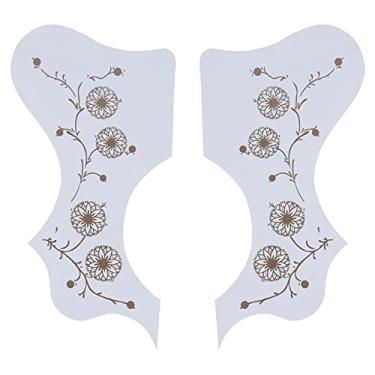 Imagem de RiToEasysports Conjunto de Pickguard de Guitarra Acústica, Protetor de Placa de Plástico Premium, Pacote Com 2 Peças, Adequado para Guitarristas (Branco)