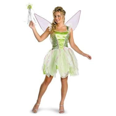 Imagem de Disguise Fantasia feminina de luxo Disney Fairies Sininho Sininho, verde, feminino 12-14, Verde, Large 12-14