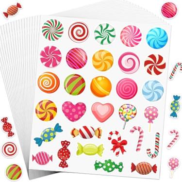 Imagem de Wonmon 600 PCS Christmas Stickers for Kids, Assorted Christmas Candy Stickers Candyland Sticker for DIY Crafts Greeting Cards Envelope Gifts Scrapbooking Birthday Holiday Party Decoration