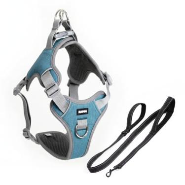 Imagem de Peitoral Pet Antipuxão Comfort + Guia Longa 1,5m Madog (Azul, P)