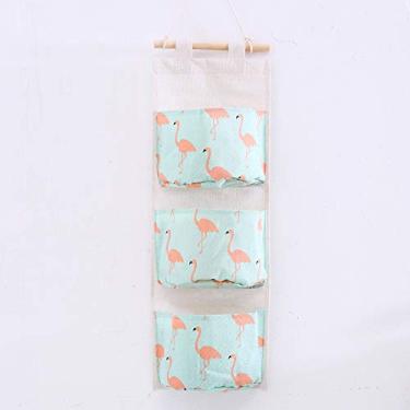 Imagem de Bolsa de armazenamento de parede com 3 bolsos largos, organizador de bolso para pendurar sobre a porta, organizador de armário para quarto