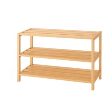Imagem de Prateleiras para chinelos Sapateira, estante, organizador madeira de pinus 3 prateleiras casal, 9 pares de sapato, multiuso