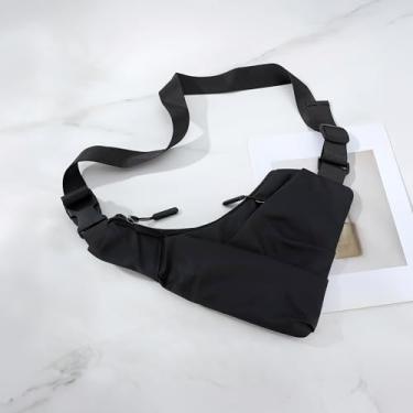 Imagem de Bolsa transversal masculina, bolsa de peito, bolsas transversais para mulheres, bolsas transversais para mulheres, bolsas de ombro para mulheres, Cinza, Small