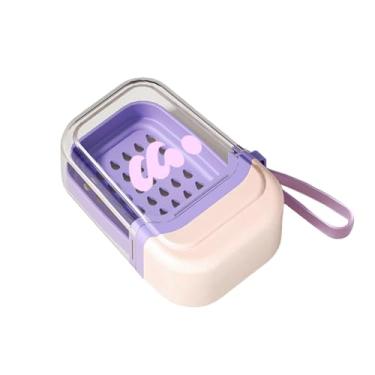 Imagem de Estojo de sabão portátil de dopamina para viagens - Mini saboneteira com camada de drenagem, recipiente de higiene à prova de vazamento comporta sabonete em barra de tamanho completo