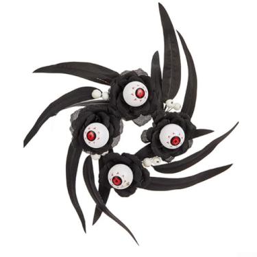 Imagem de Decorações de Halloween, castiçal, flor, guirlanda de Natal, Dia de Ação de Graças, colheita de outono, folha de bordo, rosa preta, vela de abóbora, guirlanda, globo ocular