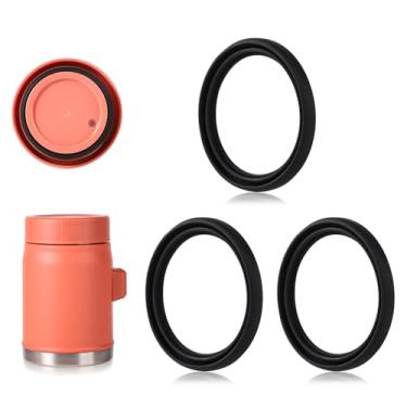 Imagem de 3 peças de junta de pote de alimentos para Stanley, anel de vedação de silicone para Stanley Food Jar Gasket para acessórios de tampa térmica, peças de reposição compatíveis com Heritage 400 ml