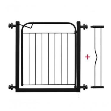 Imagem de Grade Portão Portãozinho Proteção Pet 69 A 84 Cm Preto C- Prolongador Incluso