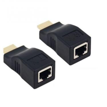 Imagem de Extensor Hdmi 30 Metros Via 1 Cabo Rede Rj45 Cat6E/6 Cobre