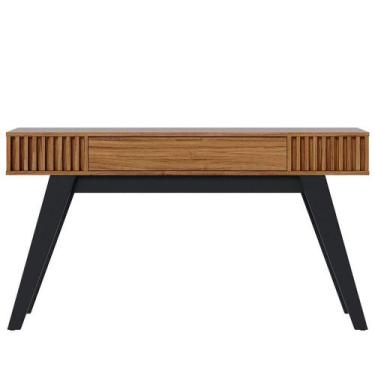 Imagem de Aparador Para Sala 1 Gaveta 136 Cm Riviera Colibri Noce Milano Preto -