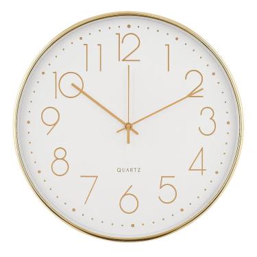 Imagem de Relógio De Parede Decorativo 30Cm Luxo Moderno Dourado