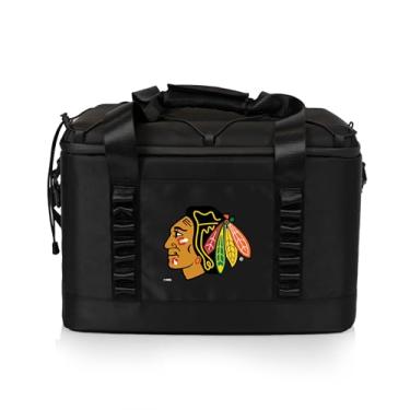 Imagem de Picnic TIME NHL Chicago Blackhawks Tarana Superthick Cooler, 24 latas com isolamento macio, praia reciclada, acampamento, piquenique, (preto carbono)