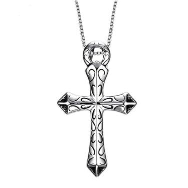 Imagem de Colar masculino com pingente de cabeça de cobra retrô de aço inoxidável, corrente de cruz gótica, estilo punk rock, acessório de presente para namorado ou amigo, 60cm, Aço inoxidável, Sem Pedra