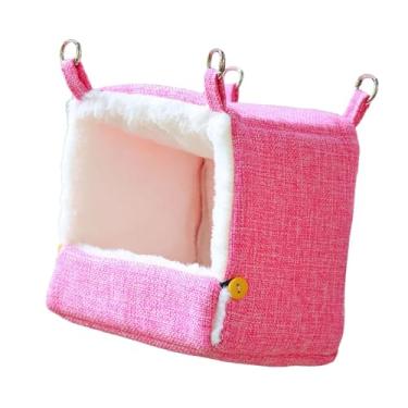 Imagem de Ioensy de inverno aquecido para pássaros, rede suspensa confortável e grande com aquecedor, abrigo aconchegante para periquitos, agapornis e papagaios, Rosa