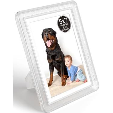 Imagem de vilkok Porta-retrato com tapete de 12 x 18 cm, instalação em 5 segundos sem ferramentas, molduras de design de segurança sem metal, molduras leves vêm em 8 cores para decoração de casa, casamento e