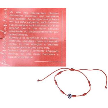 Imagem de Pulseira 7 Nós com Olho Grego  Proteção Espiritual  Contra Mau-Olhado 