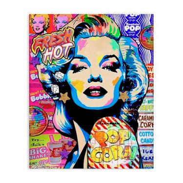 Imagem de Stupell Industries Arte de parede em tela estilo pop Marilyn, design de Jess Stempel, 50 x 40 cm