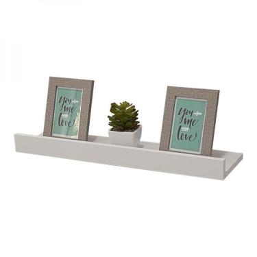 Imagem de Prateleira Porta Quadros 60 X 10cm Branca Suporte Invisível