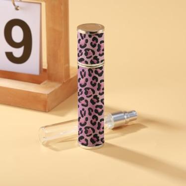 Imagem de Perfume de viagem recarregável, atomizador, de couro, estampa de leopardo, refil para viagem e viagem, Purplr, 0.3 Ounces, Retrô