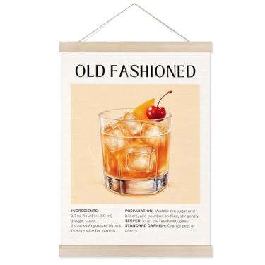 Imagem de Welshower Moldura de cabide de pôster de bar antiquado, presentes de bebida à moda antiga, decoração de arte de parede de coquetel para bar pub lounge cozinha casa quarto apartamento, 30 x 40 cm