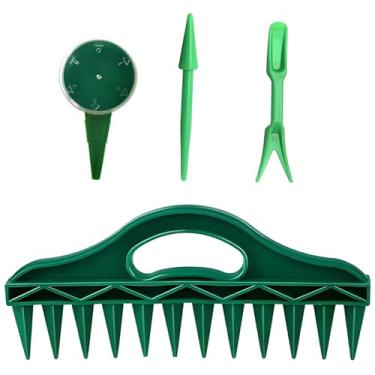 Imagem de Conjunto de semeador de sementes de 4 peças, ferramentas dispensadoras de sementes de jardim com garfo e ferramentas pontiagudas para plantio de precisão, inclui acessórios essenciais de jardinagem