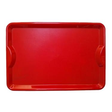 Imagem de Bandeja Plastica Self service grande 48x33cm buffet restaurante fast food lanches em Polipropileno(Vermelho)