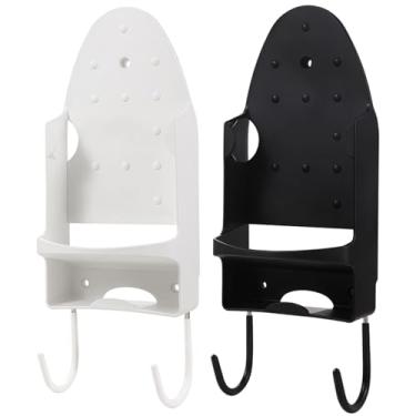 Imagem de Tábua de passar roupa montada na parede e suporte de ferro, capacidade de 25 kg (25 kg), plástico Pbt, ganchos/prateleira incluídos, fácil instalação, serve na maioria dos ferros