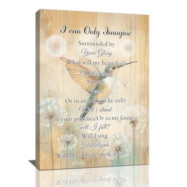 Imagem de Arte de parede de beija-flor, decoração de parede cristã das escrituras, impressões em tela com citações, pintura inspiradora, arte emoldurada para quarto, sala de estar, banheiro, 61 cm x 40 cm