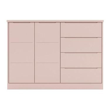 Imagem de Cômoda Infantil Pietra Com 2 Portas E 4 Gavetas Rosê - Pr Baby Rosê