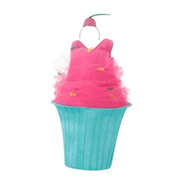 Imagem de YIJU Fantasia de cupcake com chapéu, saia de bolo de sobremesa para baile de máscaras, Páscoa e brincadeiras de faz de conta.