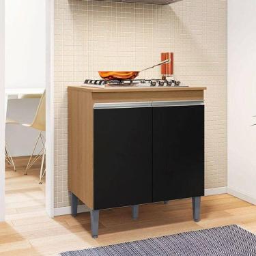 Imagem de Balcão Para Cooktop Ambiente Andréia Amendoa Preto - Ajl