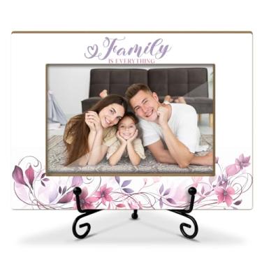 Imagem de Lesixur Moldura de madeira com suporte de ferro – Family Is Everything, presentes para mãe, pai, avós, porta-retratos 10 x 15 cm para mesa de mesa, decoração de mesa de casa -023