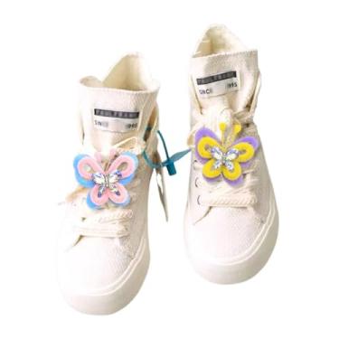 Imagem de TYUniZB Pingentes de sapato borboleta de cristal | Decorações DIY de hastes de chenille para tênis e slides | Designs coloridos de coringa de pelúcia | lembrancinhas de festa e acessórios de presente