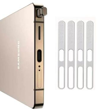 Imagem de Pacote com 4 capas de alto-falante de tela para celular antipoeira para Samsung Galaxy S25 Edge/Ultra/S24 Ultra/S23 Ultra/S22 Ultra etc - Prata