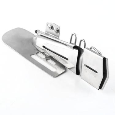 Imagem de Pasta de costura plana para encadernação fichário de metal para máquinas de bloqueio plano de agulha 2/3 Guia de fita de viés para acabamento de borda de vestuário (1-7/20.3 cm-3/10.2 cm)