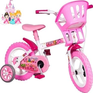 Imagem de Bicicleta Infantil Aro 12 com Rodinhas Feminina Princesinha