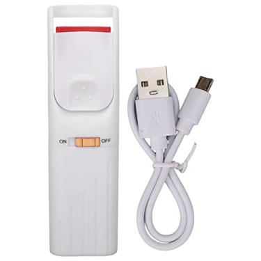 Imagem de Modelador de cílios elétrico recarregável, modelador de cílios aquecido com controle inteligente de temperatura, ferramenta de ondulação termostática para mulheres, maquiagem de (Branca)