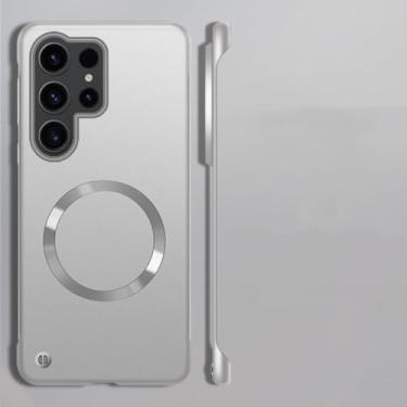 Imagem de Capa magnética ultrafina sem moldura em PC para Samsung S25 Ultra S24 Plus S23 FE S22 FE S24 Ultra, capa metálica fosca para celular (para S22/Prata)