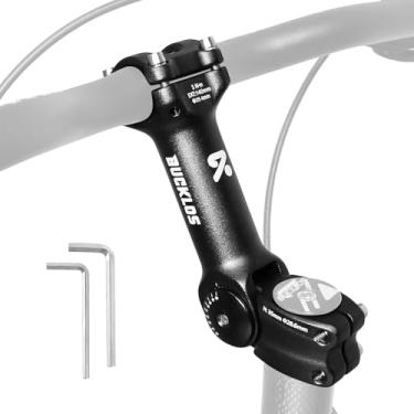 Imagem de BUCKLOS Haste de bicicleta ajustável 31,8 mm 25,4 mm Haste de guidão de bicicleta, haste de elevação de bicicleta 100/110/120/130/140 mm Haste ajustável de 60 graus para mountain bike, haste de
