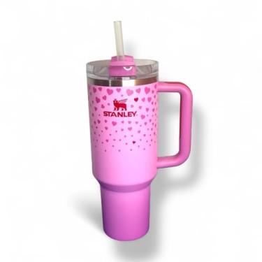 Imagem de Stanley - Quencher H2.0 FlowState 1,18L - Copo de aço inoxidável com isolamento a vácuo, tampa e canudo, para água, chá gelado, café, smoothies e muito mais, Sweet Hearts