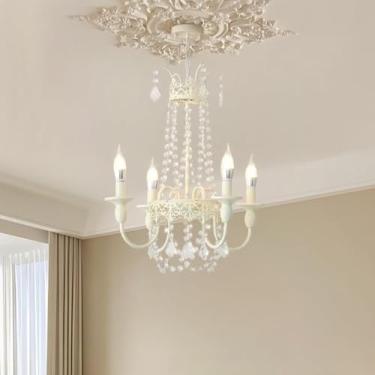 Imagem de Lustre de cristal estilo americano campestre com galhos - Iluminação LED vintage para sala, balcão de bar e quarto | Produto Cross-Border (4 lâmpadas)