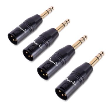 Imagem de SINUS LIVE 4 Pacotes Real Gold Xlr Fêmea Macho para 1/4" Trs Adaptador, Balanced Xlr para Quarto de Polegada 6.35Mm Adaptadores Macho