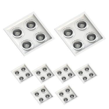 Imagem de 8 Spot Quadruplo Embutir Quadrado Recuado Par20 Branco 110v/220v - SAV