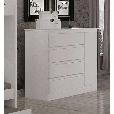 Imagem de Cômoda Para Quarto Com Sapateira 4 Gavetas - 045-neve - Star Móveis