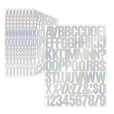 Imagem de Llewyn 730 peças, adesivos de letras de 10 folhas, autoadesivos, à prova d'água, números de caixa de correio, adesivos de vinil de números de caixa de correio, decalques de alfabeto para garrafa de