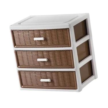 Imagem de SiaBiced Armário de armazenamento, organizador de brinquedos, recipiente de armazenamento, com gavetas para quarto de escritório, 3 Níveis