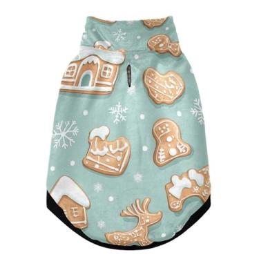 Imagem de SEHANY Casaco de Natal de gengibre para cães pequenos, superquente à prova de vento, jaqueta de inverno macia e aconchegante para animais de estimação para clima frio na neve com coleira para animais