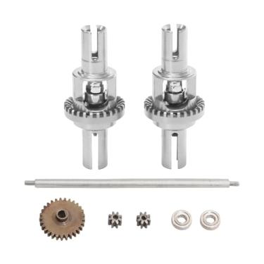 Imagem de Almencla Conjunto diferencial para carro RC 1:28, acessório para carro RC, peças de reposição para veículo/caminhão de controle remoto para Wltoys K989 284010, Prata