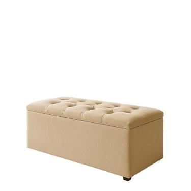 Imagem de CAPITONE VELUDO SUEDE PÉ DE CAMA PORTA OBJETOS BRINQUEDOS SAPATOS CASA DECORAÇÃO (BEGE SUEDE)