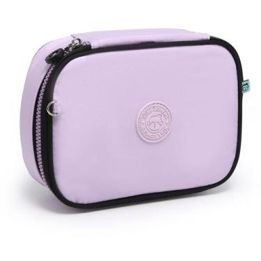 Imagem de Estojo Escolar Box Organizador Kika Quadrado Grande Feminino Cor:Lilas