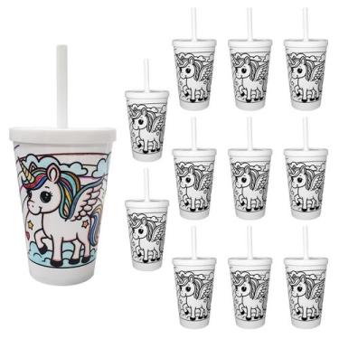 Imagem de 12 Copos Para Pintar Copo Infantil 350ml Seguro Resistente - NEOPLAS
